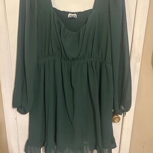 Long Sleeve Green Arula Dress
